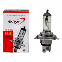 Галогеновая лампочка H4 (P43T) 24V 75/70W  HD Clear Biolight Box