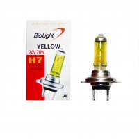 Галогеновая лампочка  H7 24V 70W YELLOW Biolight Box