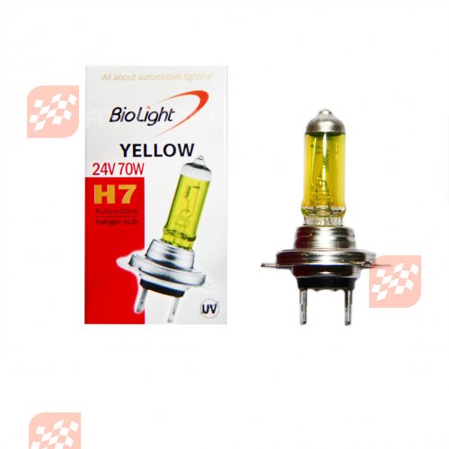 Галогеновая лампочка  H7 24V 70W YELLOW Biolight Box